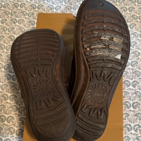 UGG Women's Dark Brown Leather Mules - Picture 5 of 5